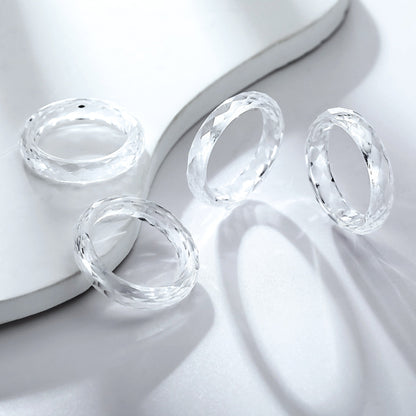 Lab Grown White Corundum Ring Hardness 9 | JIMMY JEWELRY