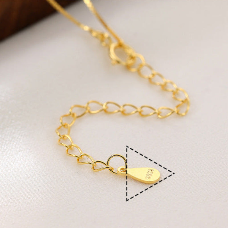 S925 Sterling Silver Simple Square Letter Necklace