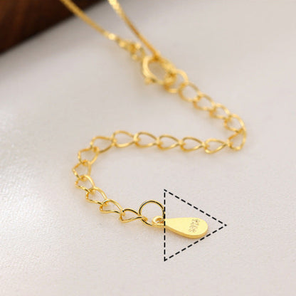 S925 Sterling Silver Simple Square Letter Necklace