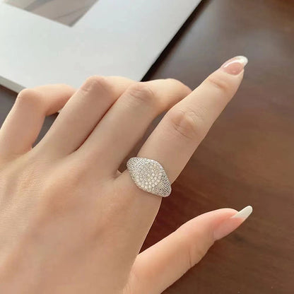 S925 Sterling Silver pave diamond ring