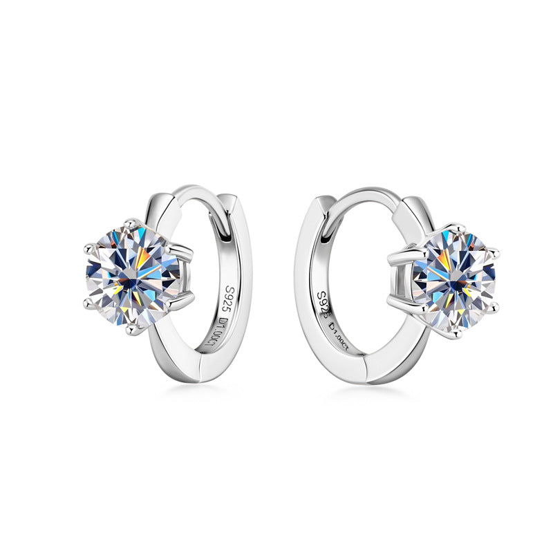 Moissanite Huggie Hoop Earrings