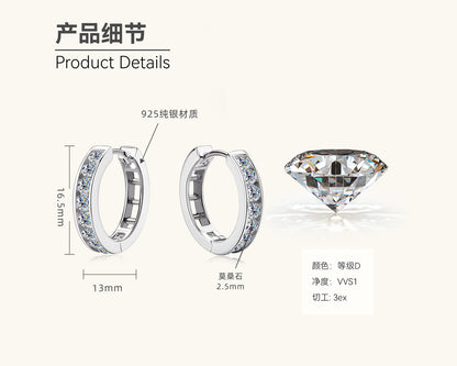 Moissanite Oval Hoop Earrings