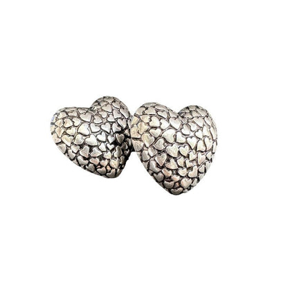 Oscar de la Renta Vintage-Print Heart Stud & Clip-on Earrings