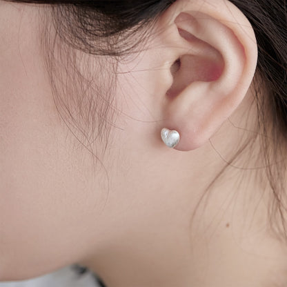 love heart stud earrings