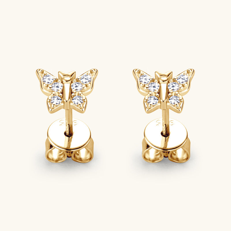 Sparkling Moissanite Butterfly Earrings
