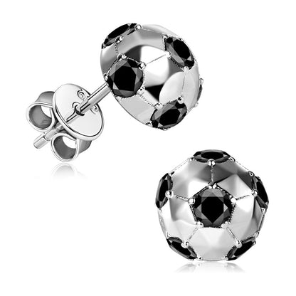 Moissanite Soccer Ball Stud Earrings