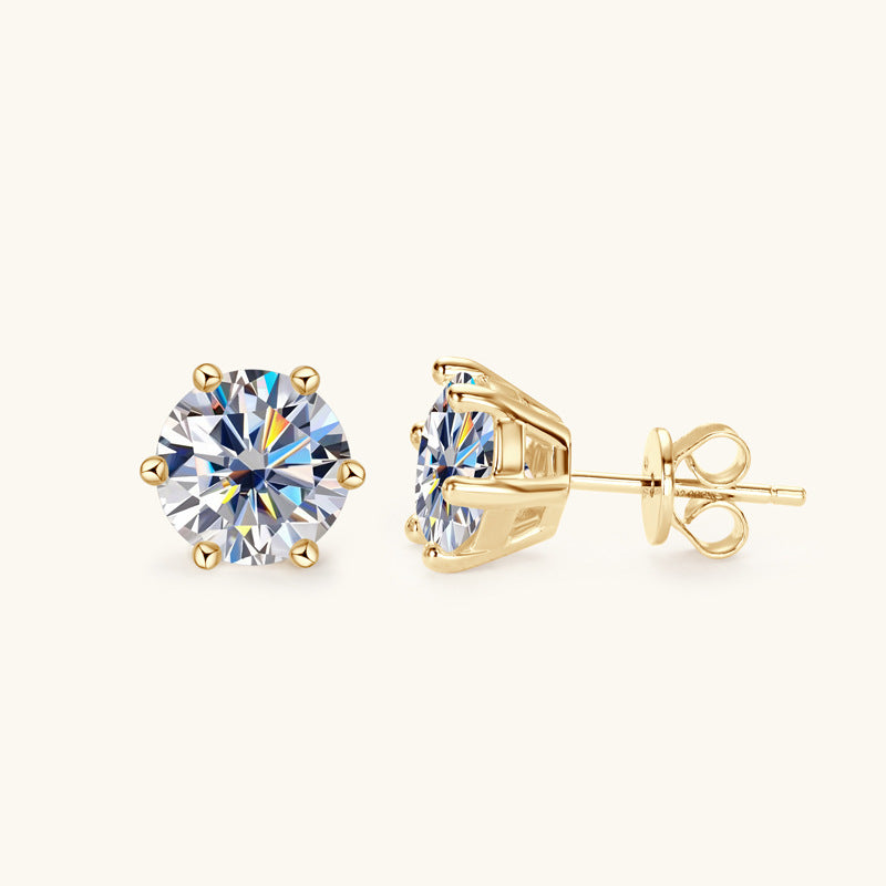 Moissanite Stud Earrings (0.5ct, 1ct, or 2ct)
