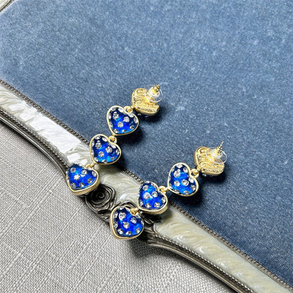 Oscar de la Renta Sweet Vintage Matte Heart Drop Earrings