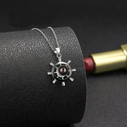projection necklace for men--silver