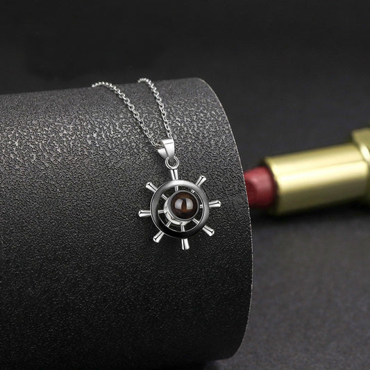 projection necklace for men--silver