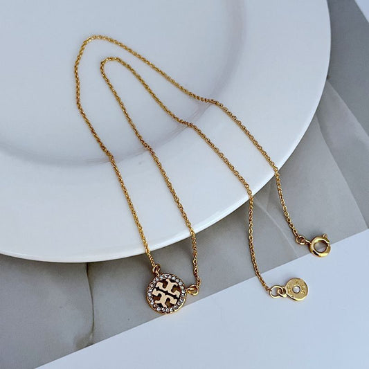 Tory Burch Diamond-Studded Openwork Necklace