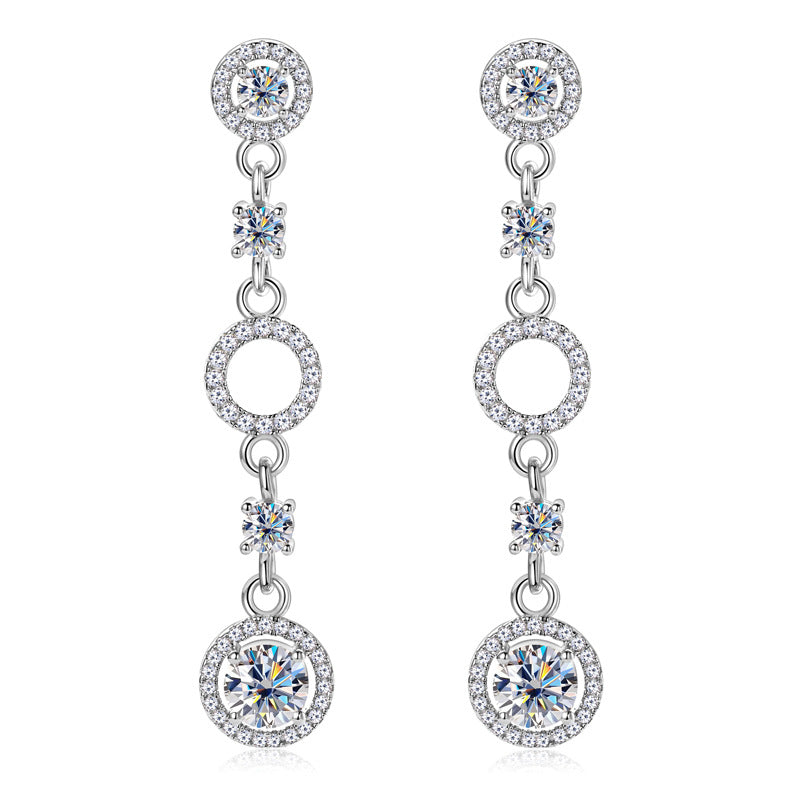 Moissanite Linked Drop Earrings