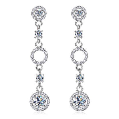 Moissanite Linked Drop Earrings