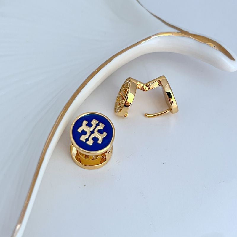 Tory Burch Enamel Rhinestone Reversible Earrings