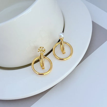 Tory Burch Gold-Tone Asymmetrical Metal Earrings