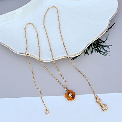 Tory Burch Flower Metal Necklace Women