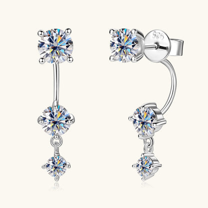 Moissanite Linear Drop Earrings