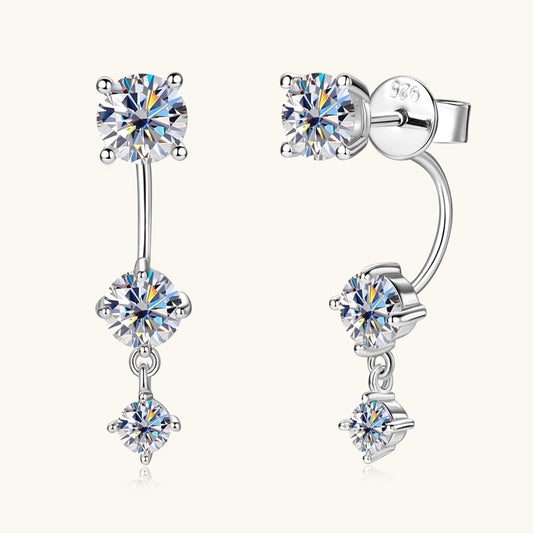 Moissanite Linear Drop Earrings