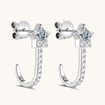 Moissanite Star Drop Stud Earrings