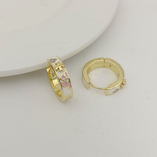 Tory Burch Exquisite Colorful Enamel Flower Earrings