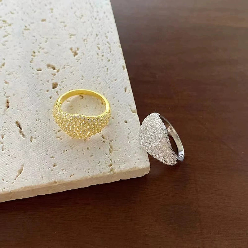 S925 Sterling Silver pave diamond ring