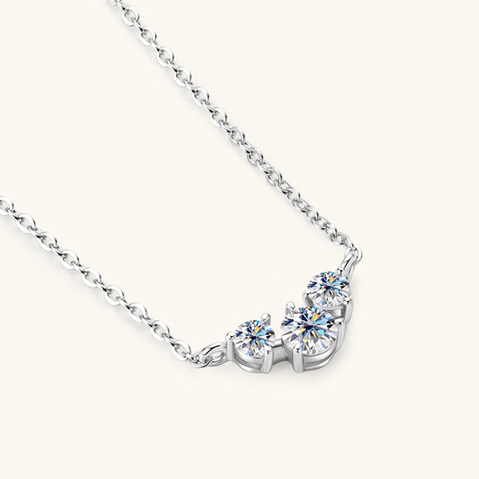 Three Stone Moissanite Necklace