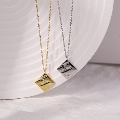 silver square chain necklace