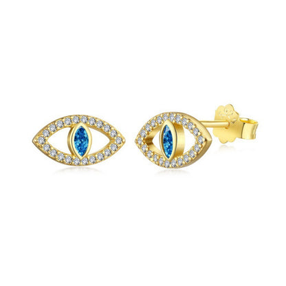 Sapphire Evil Eye Earrings Studs