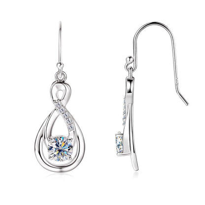 Twisted Teardrop Moissanite Earrings