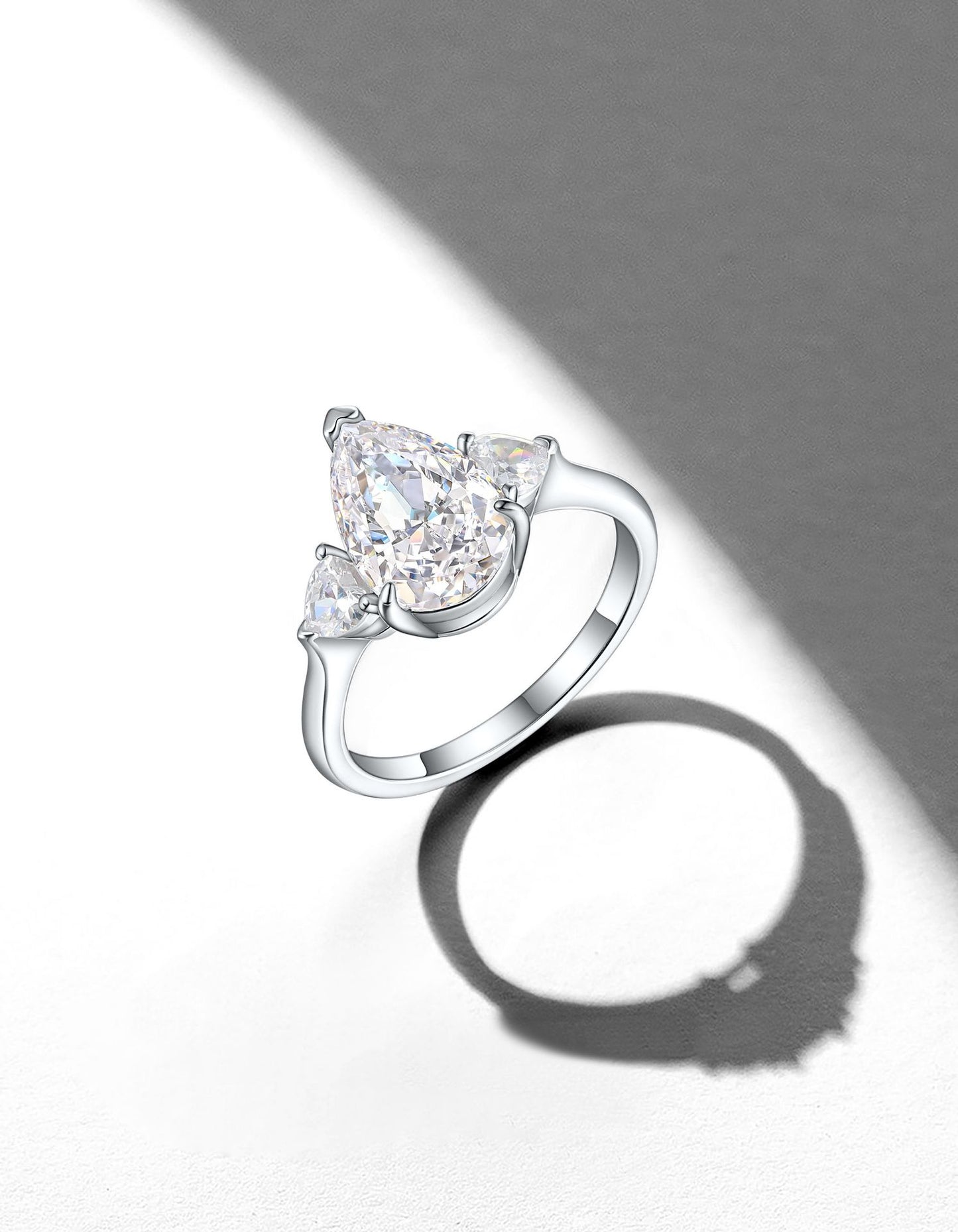 classic pear shaped diamond engagement ring
