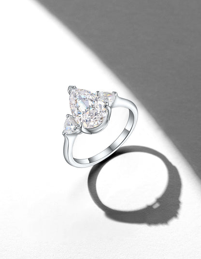 classic pear shaped diamond engagement ring