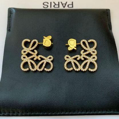 LOEWE Geometric Hollow Diamond Stud Earrings for Women