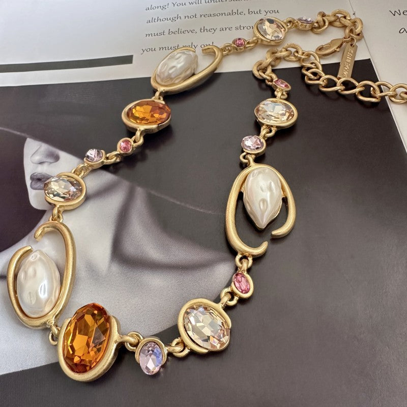 Oscar de la Renta O-Ring Glass Pearl Necklace women