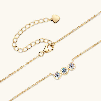 Three-Stone Moissanite Pendant Necklace