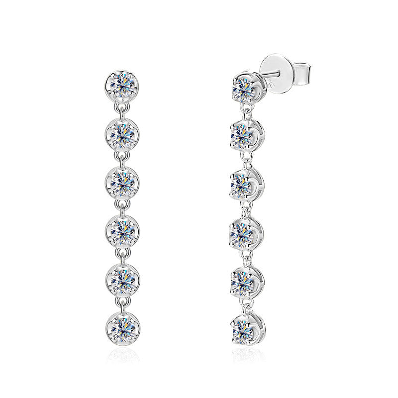 Moissanite Linear Drop Earrings