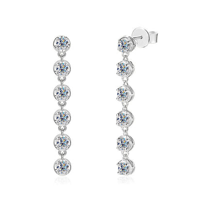 Moissanite Linear Drop Earrings