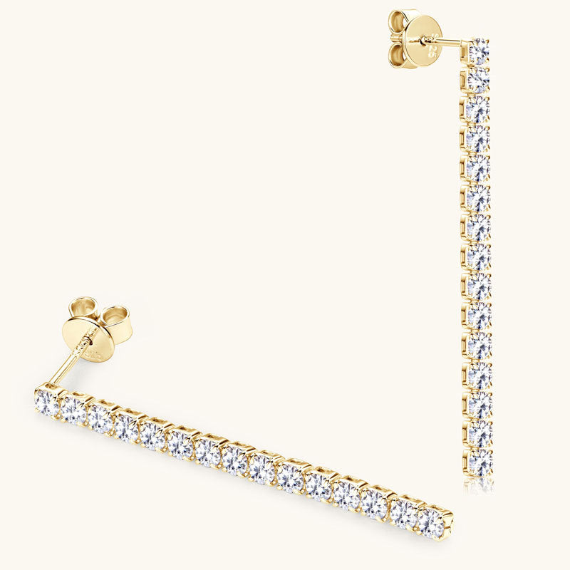 Moissanite Linear Drop Earrings