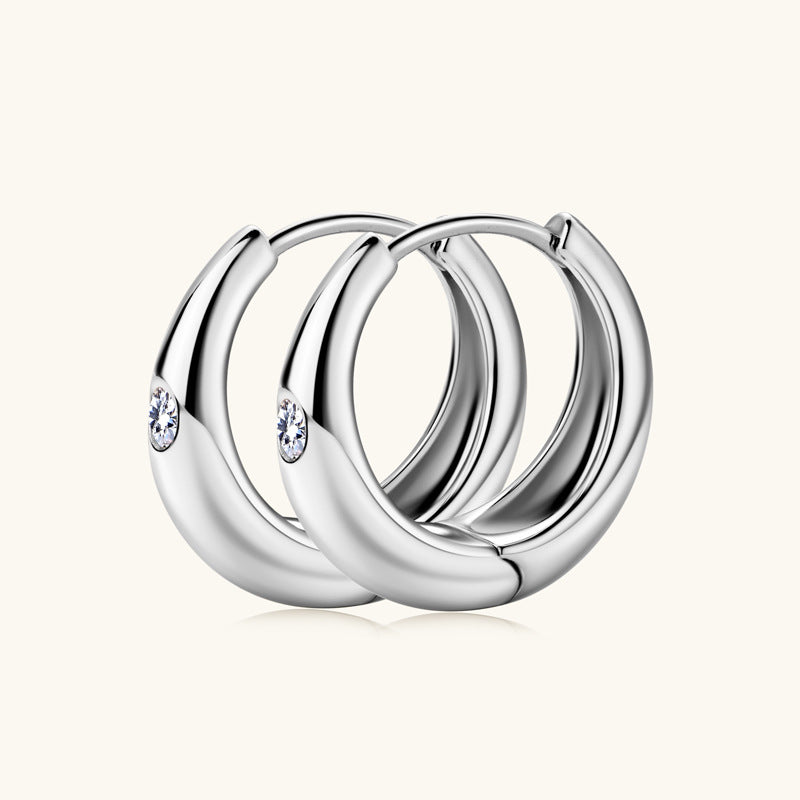 Moissanite Teardrop Huggie Earrings