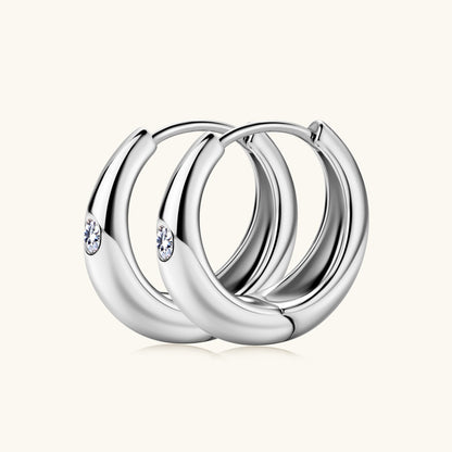 Moissanite Teardrop Huggie Earrings