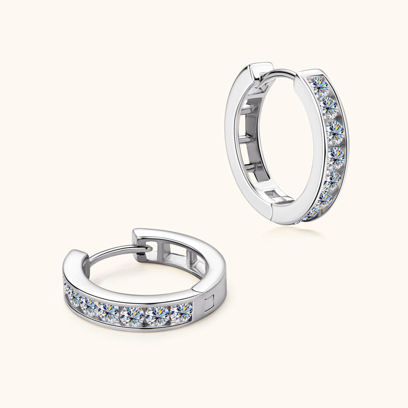 Moissanite Oval Hoop Earrings