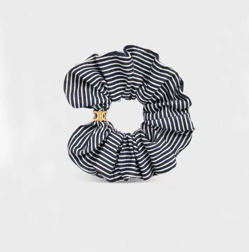 Celine Arc de Triomphe Hair Tie Silk Cotton Hair Tie