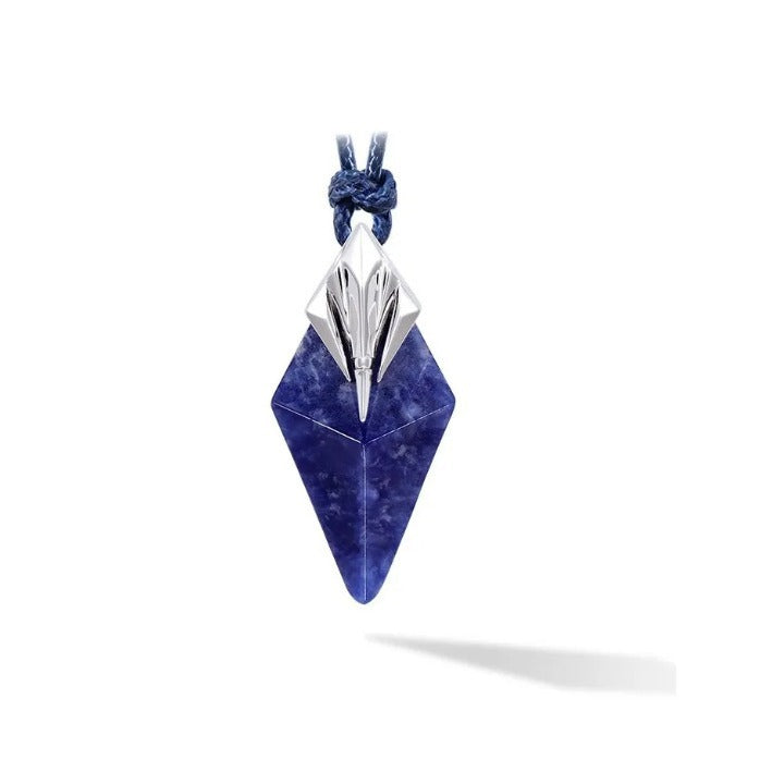 Blue Lapis Lazuli Trident Pendant Versatile Men's Necklace
