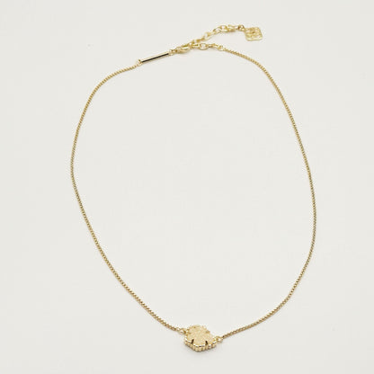 Kendra Scott gold-tone mother-of-pearl necklace with scalloped irregular rhombus pendant