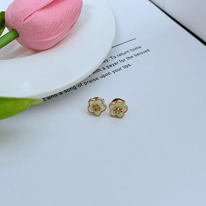 Tory Burch Exquisite Enamel Floral Metal Earrings