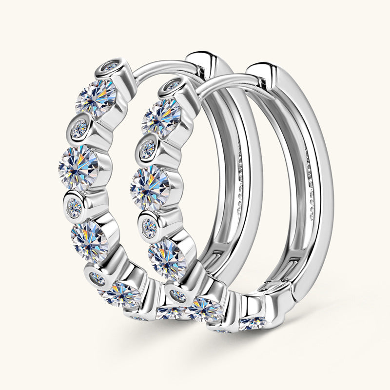 Two-Size Moissanite Hoop Earrings