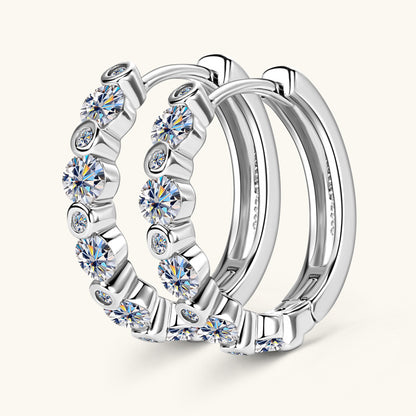 Two-Size Moissanite Hoop Earrings