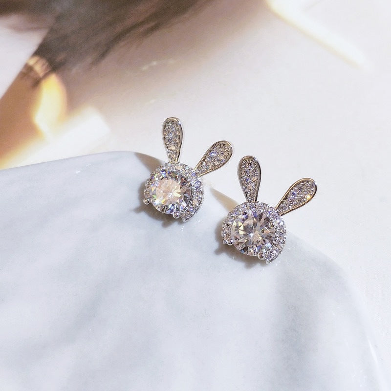 diamond rabbit earring