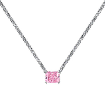 Rectangle 8A Cubic Zirconia Tennis Necklace