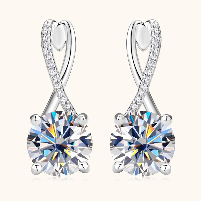 Twisted Moissanite Drop Earrings