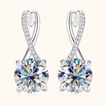 Twisted Moissanite Drop Earrings